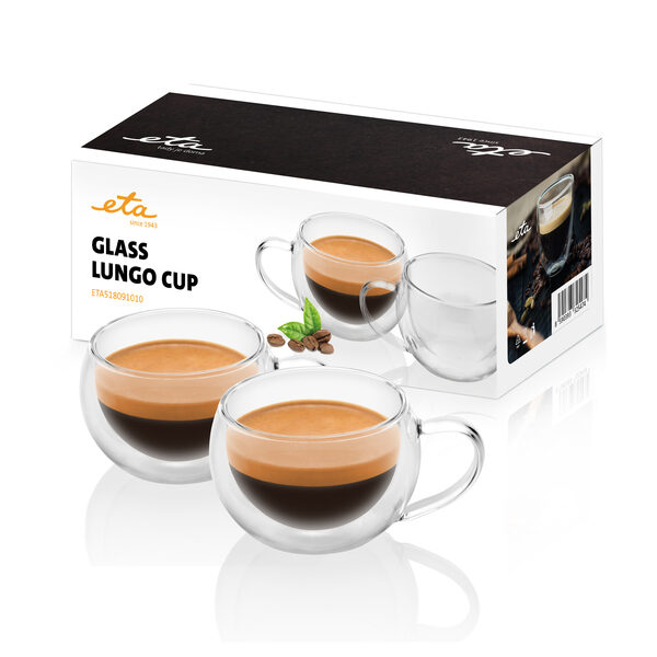 Kaffee-Zubehör ETA Lungo-Gläser Set mit Henkel 2x 160ml